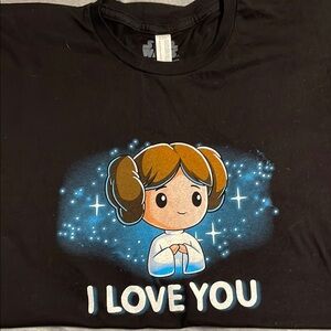 Star Wars TeeTurtle Princess Leia Black Graphic Tee
